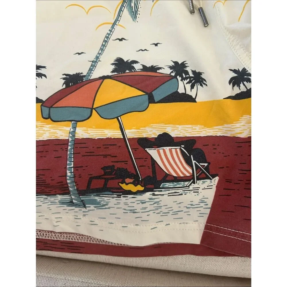 Fair Harbor The Bungalow 5” Swim Trunk in Beach Sunset, a size XXL, NWT